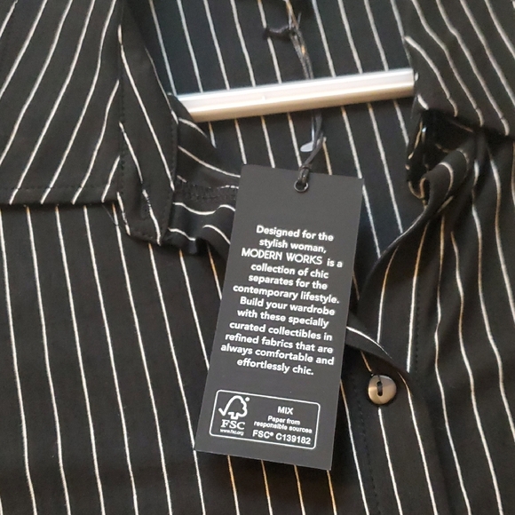 Black Striped Women's Shirt - Picture 2 of 4